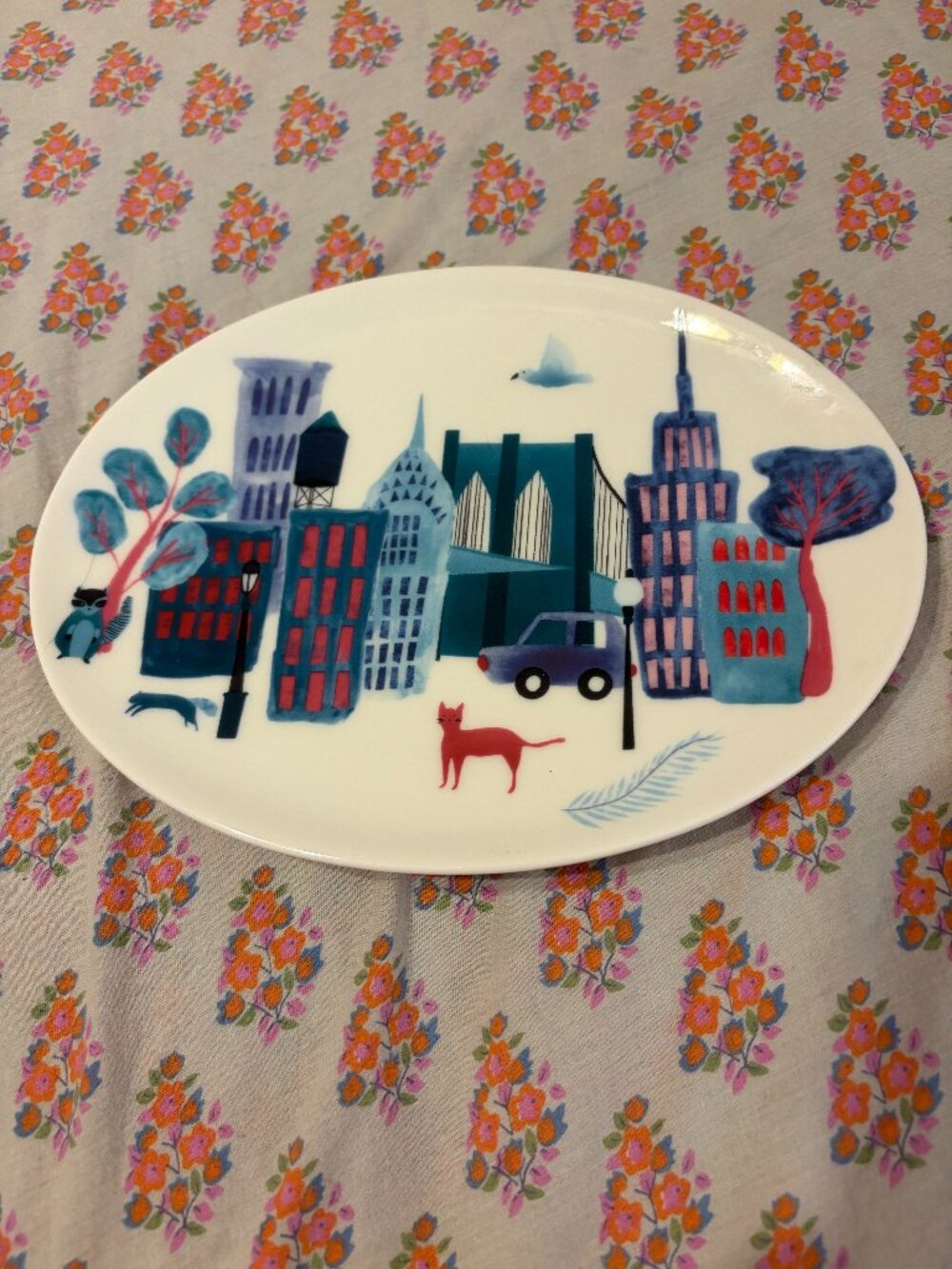 Fishs Eddy NYC Skyline Ceramic Plate New York City Landmarks
